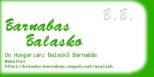 barnabas balasko business card